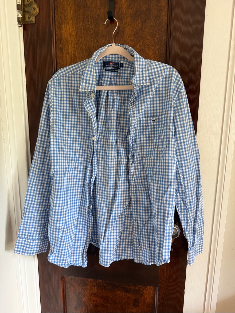 Vineyard Vines Light Blue Gingham Button-Down Shirt